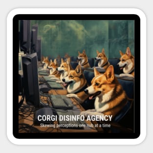 Corgi Disinformation Agency Sticker